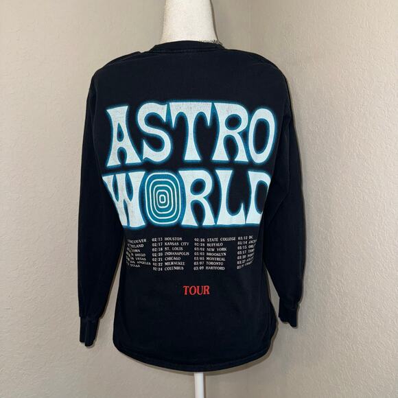 Travis Scott Astro World Tour Men's Size Small Black Long Sleeve - Picture 1 of 9